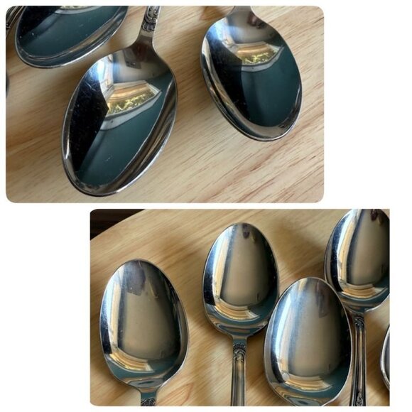 7 Vintage Amefa Holland AFS1 Stainless Flatware Serving Spoon 8 in Satin - Picture 10 of 11